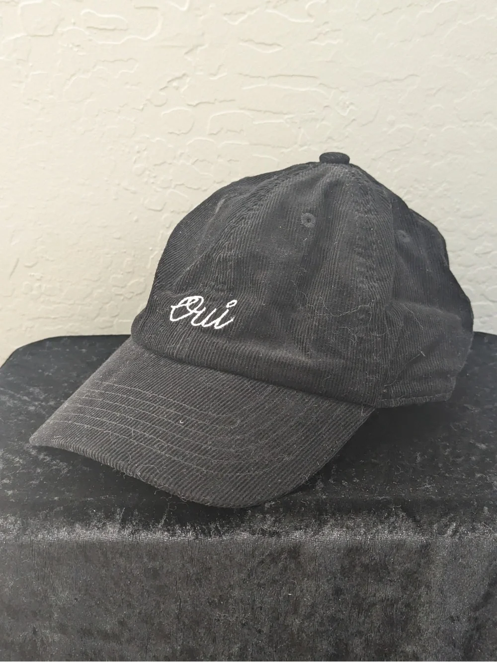 Clare V OUI Baseball Hat in Black Corduroy